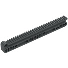 LEGO Dark Stone Gray Gear Rack 14 x 2 with Groove and Connectors (18942 / 60578)