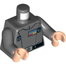 LEGO Mørk stengrå Grand Moff Tarkin med Grå Uniform og Fejet tilbage Hår Minifig Torso (973 / 76382)