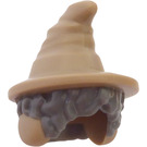 LEGO Dunkles Steingrau Haar mit Dunkel Beige Pointed Hut (68515)