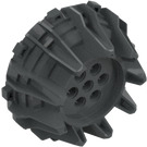 LEGO Dark Stone Gray Hard Plastic Giant Wheel with Pin Holes and Spokes (64712)