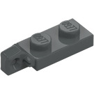 LEGO Dark Stone Gray Hinge Plate 1 x 2 Locking with Single Finger on End Vertical with Bottom Groove (44301)