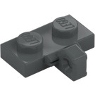 LEGO Dunkles Steingrau Scharnier Platte 1 x 2 mit Vertikal Verriegelt Stub mit unterer Nut (44567 / 49716)