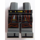 LEGO Gris pierre foncé Hanches et jambes avec Noir et Gold Courroie (3815)