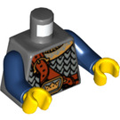 LEGO Donker steengrijs Middeleeuws Chainmail Torso met Gold Kroon Gesp (973 / 76382)