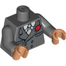 LEGO Tmavě kamenná šedá Minifigurka Trup s Indiana Jones Pinstripe Oblek (973 / 76382)