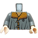 LEGO Mørk stengrå Minifig Torso med Jakke og Mouton Krave (973 / 76382)