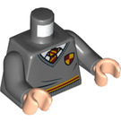 LEGO Dunkles Steingrau Minifig Torso mit Tie und Gryffindor Logo (973 / 76382)