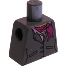 LEGO Donker Steengrijs Minifig Torso zonder armen met Grijs Jacket, Pink Shirt, en Sjaal (973)