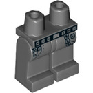 LEGO Donker Steengrijs Minifigure Heupen en benen met Zwart Riem en Zilver Keten (3815 / 57025)