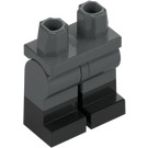 LEGO Tmavě kamenná šedá Minifigurka Boky a nohy s Černá Boots (21019 / 77601)