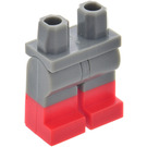 LEGO Donker steengrijs Minifiguur Heupen en benen met Rood Boots (21019 / 77601)