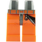 LEGO Dunkles Steingrau Minifigure Hüften und Beine mit Zipper und Orange Gürtel (3815 / 63206)