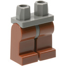 LEGO Mørk stengrå Minifigur Hofter med Reddish Brun Ben (73200 / 88584)