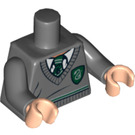 LEGO Donker steengrijs Minifiguur Torso Slytherin School Uniform Trui met Groen Tie en Slang Kenteken (76382 / 88585)