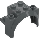 LEGO Dark Stone Gray Mudguard Brick 2 x 4 x 2.3 with Tall Wheel Arch (18974)