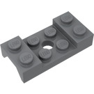 LEGO Dunkles Steingrau Kotflügel Platte 2 x 4 mit Arches mit Loch (60212)