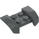 LEGO Dark Stone Gray Mudguard Plate 2 x 4 with Overhanging Headlights (44674)