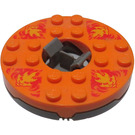 LEGO Mørk steingrå Ninjago Spinner med Bright Lys Oransje Faces og Rød Flames (92547)