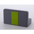 LEGO Dark Stone Gray Panel 1 x 2 x 1 with Lime Central Rectangle Sticker with Rounded Corners (4865)