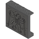 LEGO Dark Stone Gray Panel 1 x 4 x 3 with Egyptian Figure Sticker with Side Supports, Hollow Studs (35323)