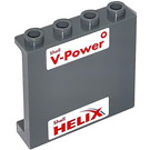 LEGO Dark Stone Gray Panel 1 x 4 x 3 with Shell V-Power Shell HELIX Sticker with Side Supports, Hollow Studs (35323)