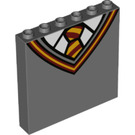 LEGO Grigio pietra scuro Pannello 1 x 6 x 5 con Gryffindor Maglione V-Neck Collare, Tie e Bianco Maglietta (59349 / 79241)