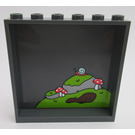 LEGO Dark Stone Gray Panel 1 x 6 x 5 with Rocks and Moss on Inside, Butterfly on Outside  Sticker (59349)