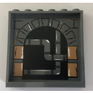 LEGO Dark Stone Gray Panel 1 x 6 x 5 with Stone Arch, Pipes Sticker (59349)