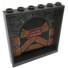 LEGO Dark Stone Gray Panel 1 x 6 x 5 with Stone Arch, Wooden Boards, 'CAUTION DO NOT ENTER' Sticker (59349)