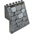 LEGO Donker steengrijs Paneel 6 x 4 x 6 Sloped met Stone Muur Patroon (30156 / 53212)