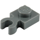 LEGO Dark Stone Gray Plate 1 x 1 with Vertical Clip (Thick Open 'O' Clip) (44860 / 60897)