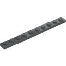 LEGO Grigio pietra scuro Piastra 1 x 10 (4477)