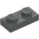 LEGO Dark Stone Gray Plate 1 x 2 (3023)