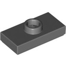 LEGO Dark Stone Gray Plate 1 x 2 with 1 Stud (with Groove) (3794 / 15573)