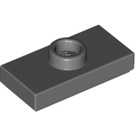 LEGO Dark Stone Gray Plate 1 x 2 with 1 Stud (with Groove and Bottom Stud Holder) (15573)