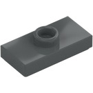 LEGO Dark Stone Gray Plate 1 x 2 with 1 Stud (with Groove and Bottom Stud Holder) (15573 / 78823)