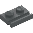 LEGO Dunkles Steingrau Platte 1 x 2 mit Tür Schiene (32028)