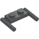 LEGO Grigio pietra scuro Piastra 1 x 2 con Maniglie (Maniglie basse) (3839)