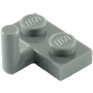 LEGO Tmavě kamenná šedá Deska 1 x 2 s Hák (6 mm horizontální rameno) (4623)