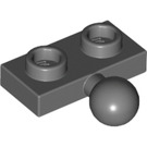 LEGO Dark Stone Gray Plate 1 x 2 with Middle Ball Joint (14417)