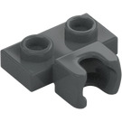 LEGO Dark Stone Gray Plate 1 x 2 with Middle Ball Joint Socket (14704)