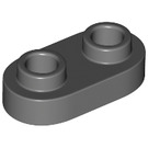 LEGO Dark Stone Gray Plate 1 x 2 with Rounded Ends and Open Studs (35480)