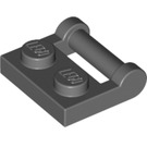 LEGO Dark Stone Gray Plate 1 x 2 with Side Bar Handle (48336)