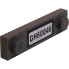 LEGO Dark Stone Gray Plate 1 x 4 with Two Studs with GH60046 License Plate Sticker without Groove (92593)