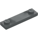 LEGO Mørk stengrå Plade 1 x 4 med To knops med rille (41740)