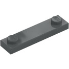 LEGO Mørk stengrå Plade 1 x 4 med To knops uden rille (92593)