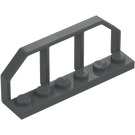 LEGO Dark Stone Gray Plate 1 x 6 with Train Wagon Railings (6583 / 58494)