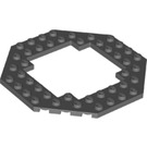 LEGO Dark Stone Gray Plate 10 x 10 Octagonal Open Center (6063 / 29159)