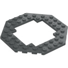 LEGO Donker steengrijs Plaat 10 x 10 Octagonal met Open Midden (6063 / 29159)