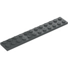 LEGO Mørk stengrå Plade 2 x 12 (2445)